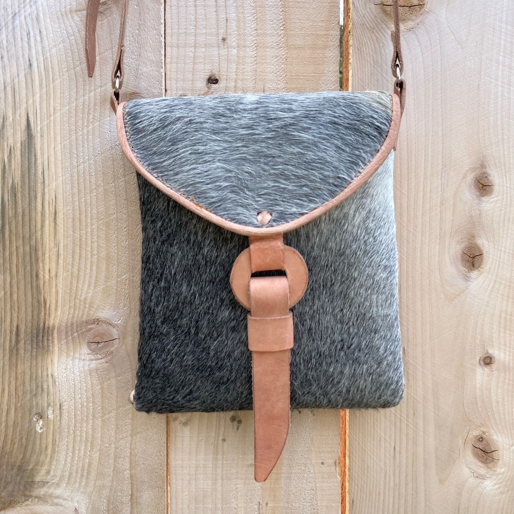 Handmade western cowhide cow hair purse Mexico